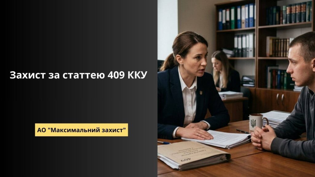 Захист за статтею 409 ККУ. Адвокат сидить зі своїм клієнтом