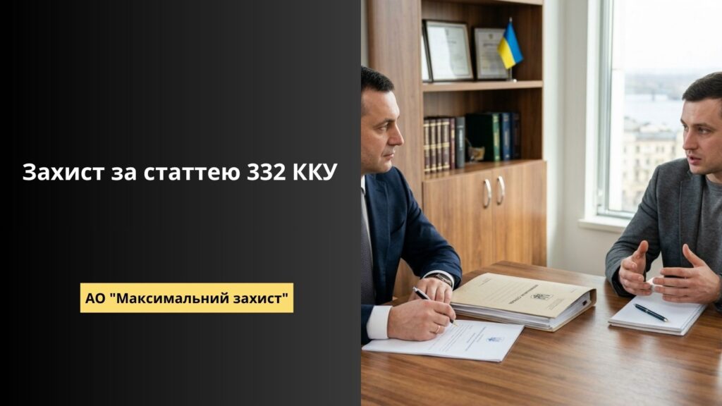 Захист за статтею 332 ККУ. Адвокат з клієнтом